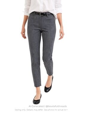 Brooks Brothers  Ankle Pants Indigo Print Slim Tailored Office Core